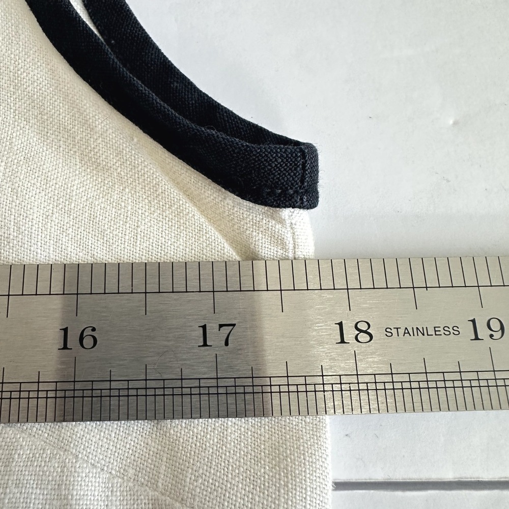 NORTON MCNAUGHTON White Linen Floral Embroidered Maxi Dress S Black Trim S *READ - Picture 9 of 11
